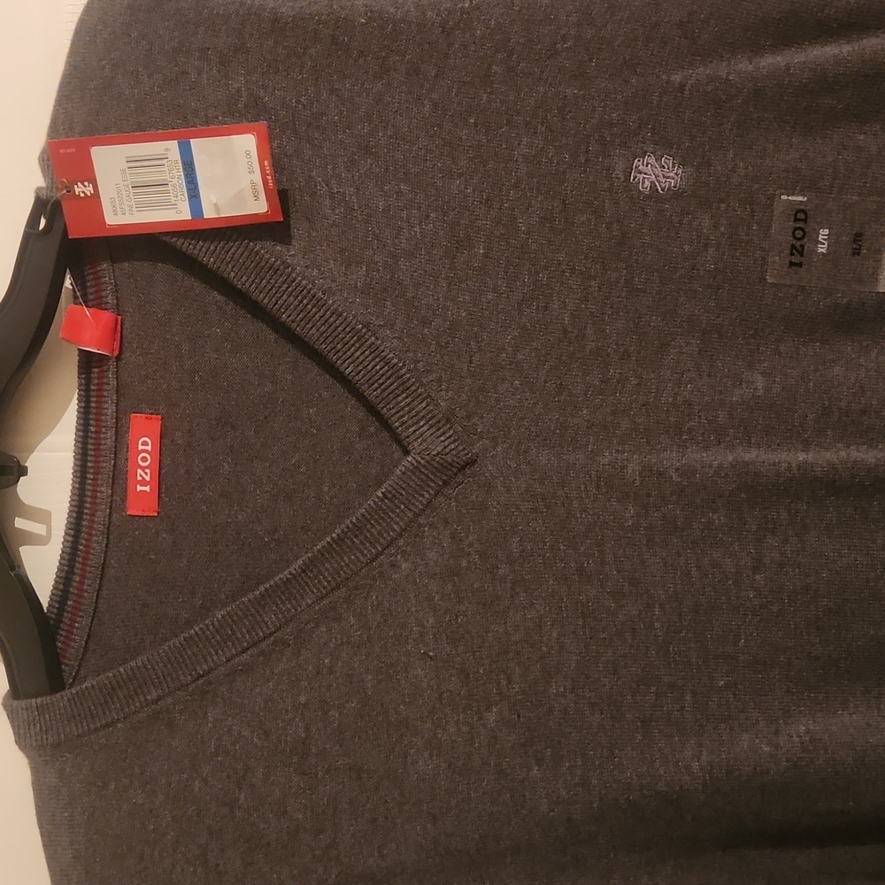 Mens, Izod, Vest, XL, Carbon Heather Grey, NWT